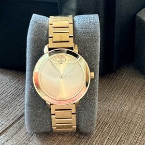 Movado Bold Evolution Gold Dial Gold Steel Women's Watch